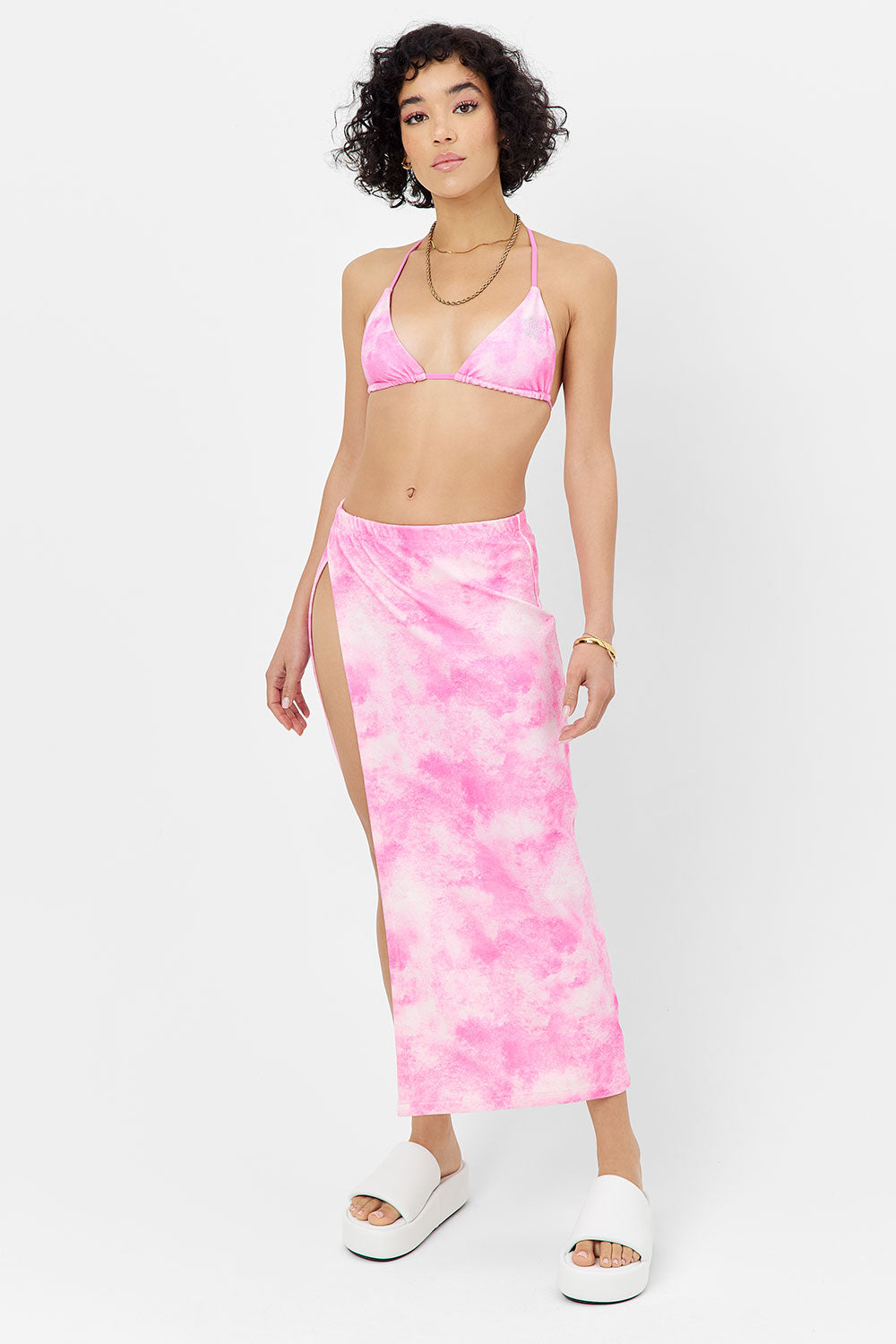 FrankiesBikinis-StaceySkirt-DistortedPinkDye-Side