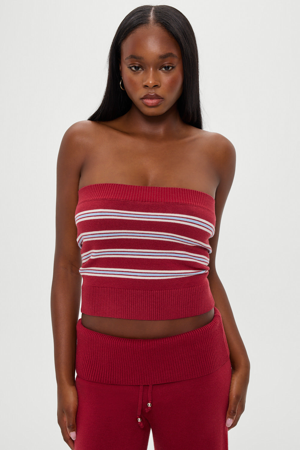 Frankiesbikinis-DestinyShirt-CollegiateStripe-Front