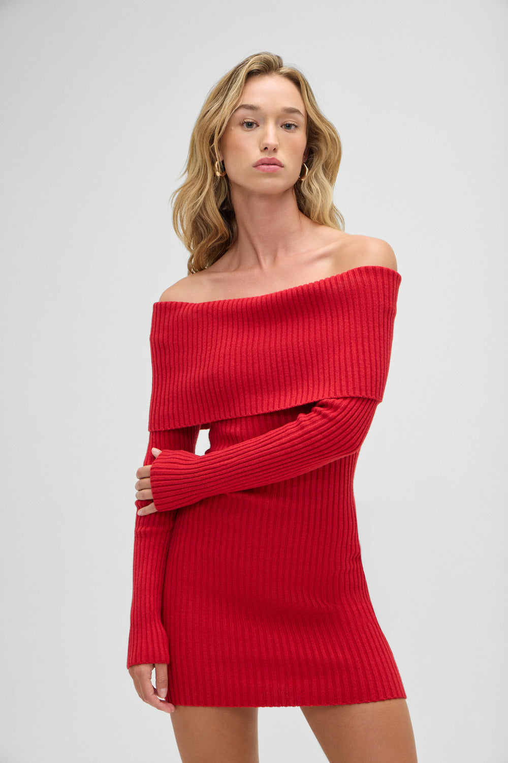 Frankiesbikinis-MidnightRibbedKnitMiniDress-Heartstrings-Front2