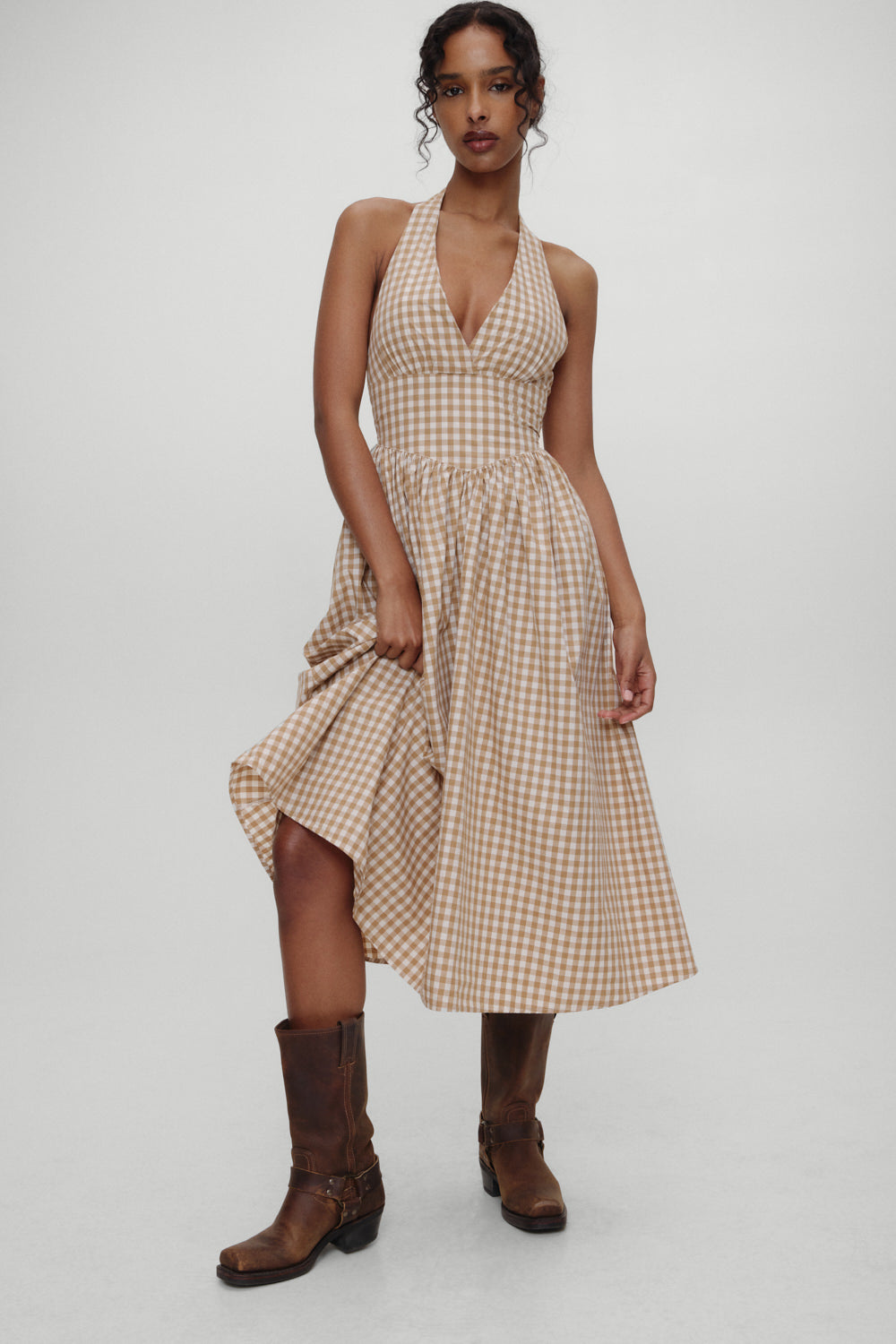 Frankiesbikinis-PrairieDress-RodeoGingham-Front1