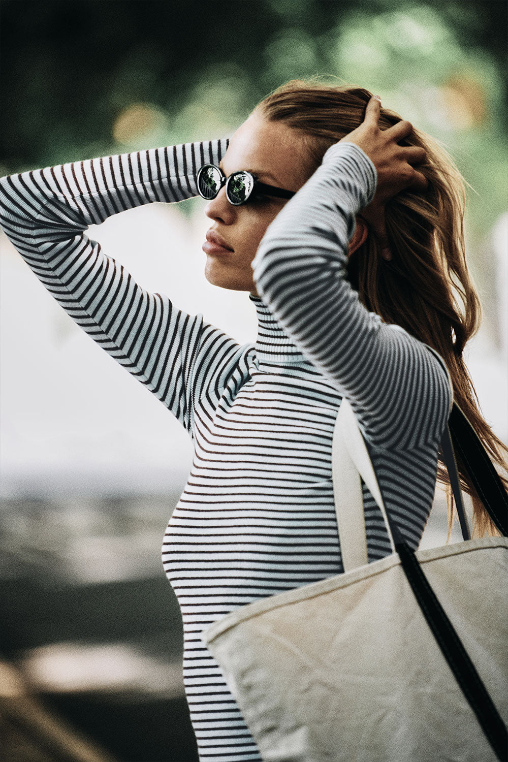 Frankiesbikinis-TuckerCloudKnitTurtleneckSweater-MontaukStripe