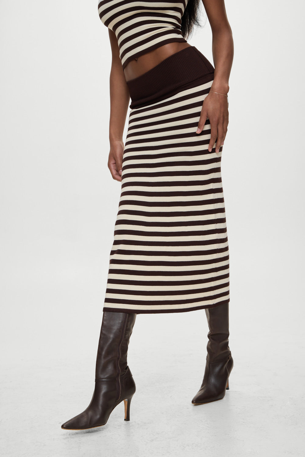Frankiesbikinis-TuckerSkirt-CowboyStripe-Front4